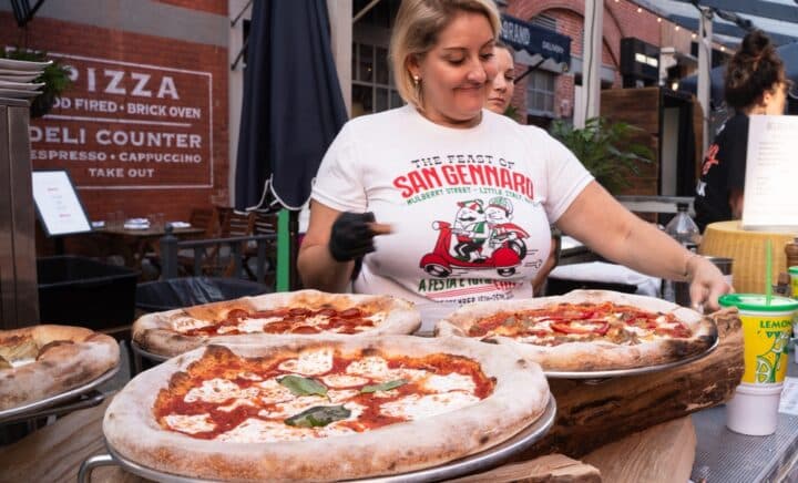 Street scene at the historic Feast of San Gennaro on Mulberry Street, Little Italy, Manhattan