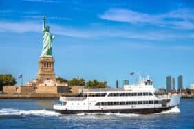 View of the Statue of Liberty from a New York City Cruise