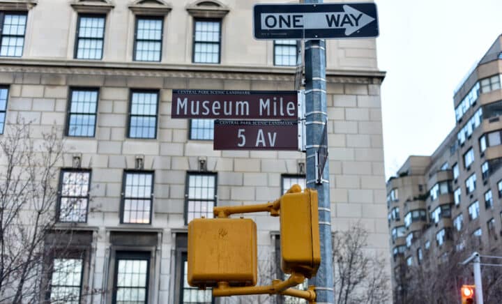 Street Signs along Museum Mile in New York City