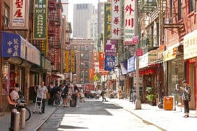 A street in Chinatown in Manhattan