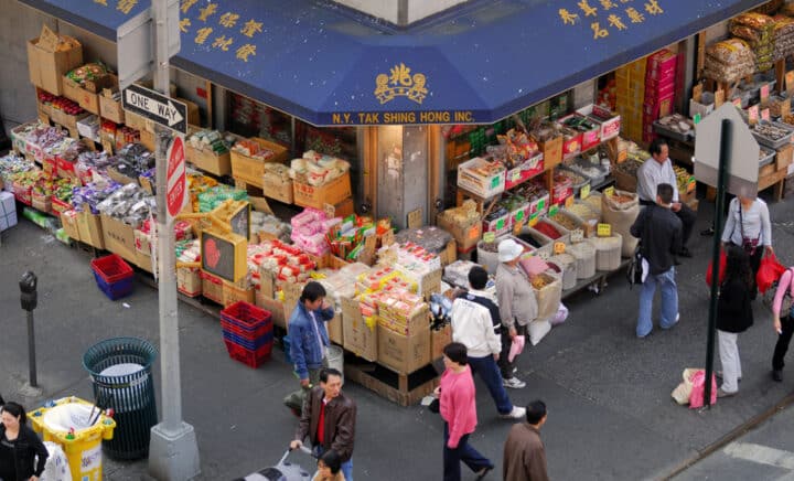 Shop on the corner in Chinatown in Lower Manhattan