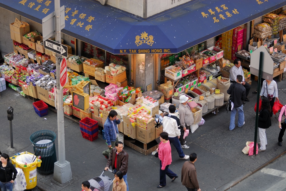 Shop on the corner in Chinatown in Lower Manhattan