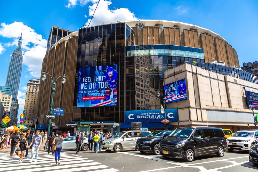 NEW YORK CITY, USA - MARCH 15, 2020: Madison Square Garden in New York City, USA