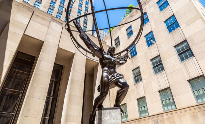 Atlas Statue at Rockefeller Center in Manhattan