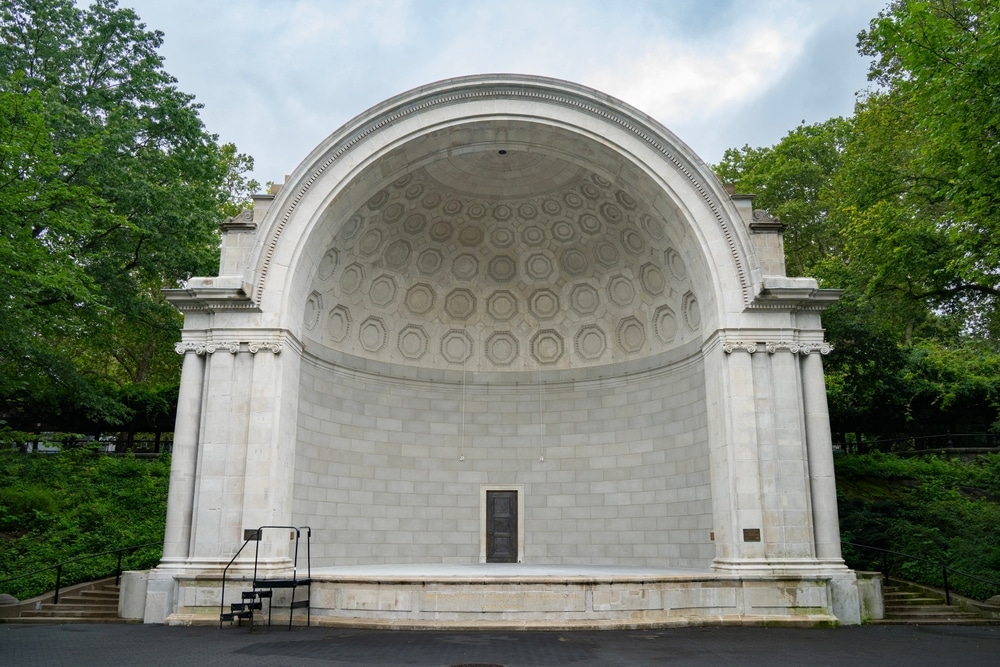 The Naumburg Bandshell music arena in central park