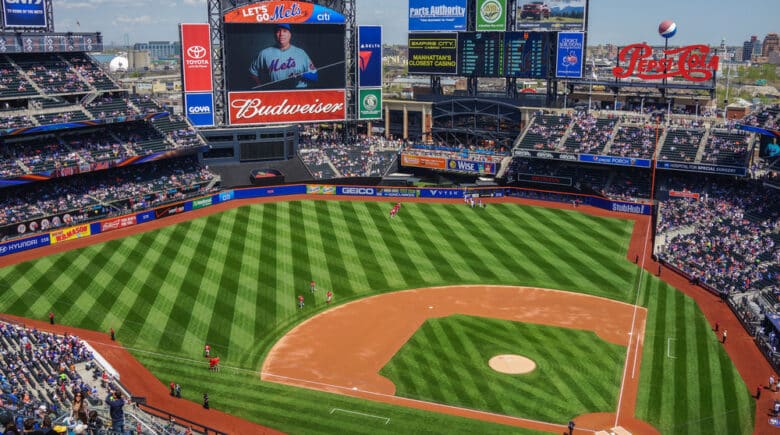 Queens, New York - 3 May 2015: Citi Field stadium located in Flushing Meadows Corona Park and home of the New York Mets.