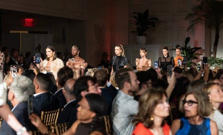 Models walk for Dennis Basso runway show at New York Spring Summer 2024 Fashion Week at 583 Park Avenue in New York on September 11, 2023. New York City Fasion Week is Back Again September 6-8, 2024 and will be one of the best NYC events this weekend.