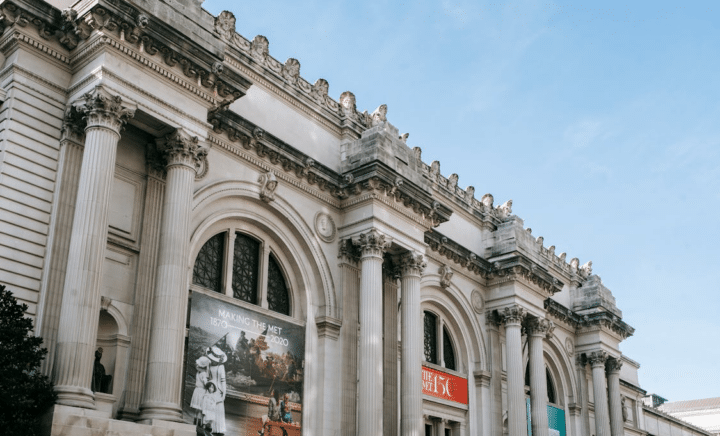 façade of famous art museum in NYC