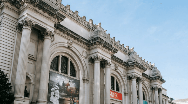 façade of famous art museum in NYC