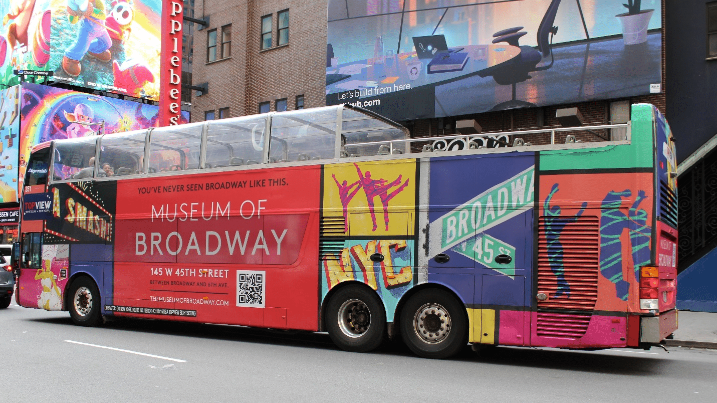 A bus for a one-day sightseeing tour