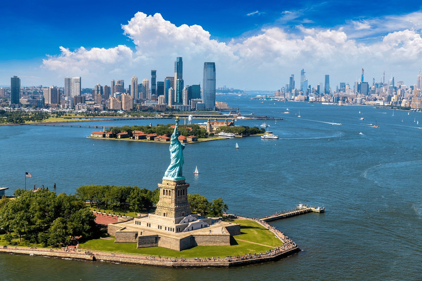 The Statue of Liberty seen during a guided sightseeing tour