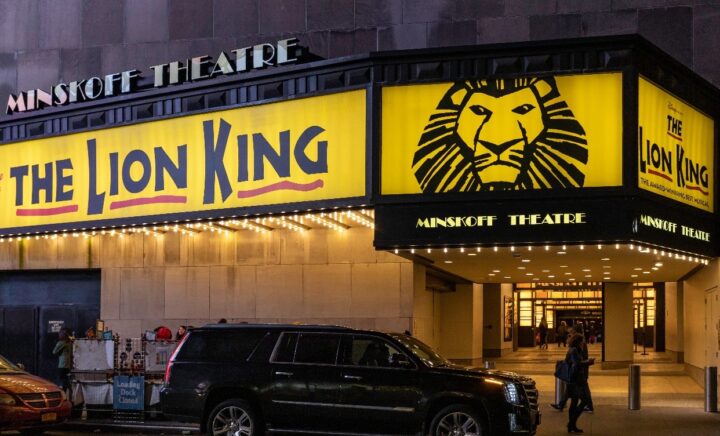 Sign for the lion king showseen during aNew York City travel guide