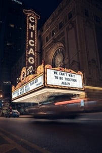 A Broadway theater sign