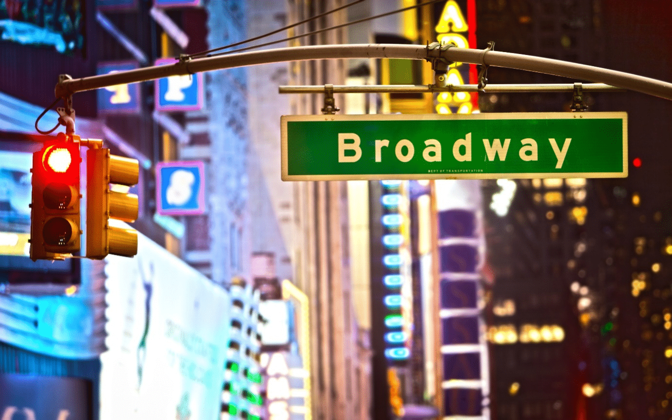 Broadway sign on the streets of New York.