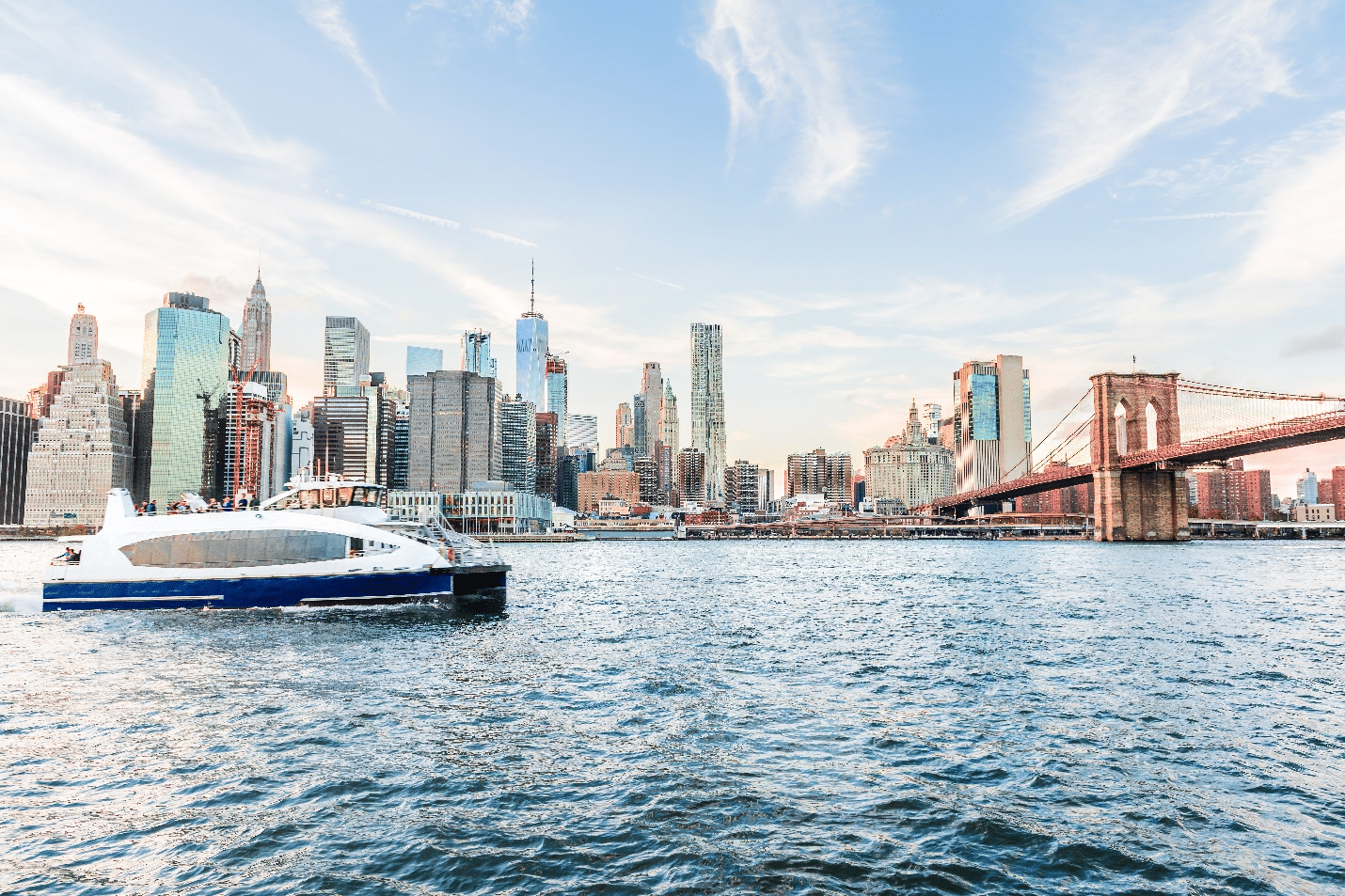 A ferry in the water seen during aone-day sightseeing tour