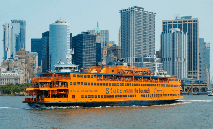 Staten Island Ferry seen during a New York City travel guide