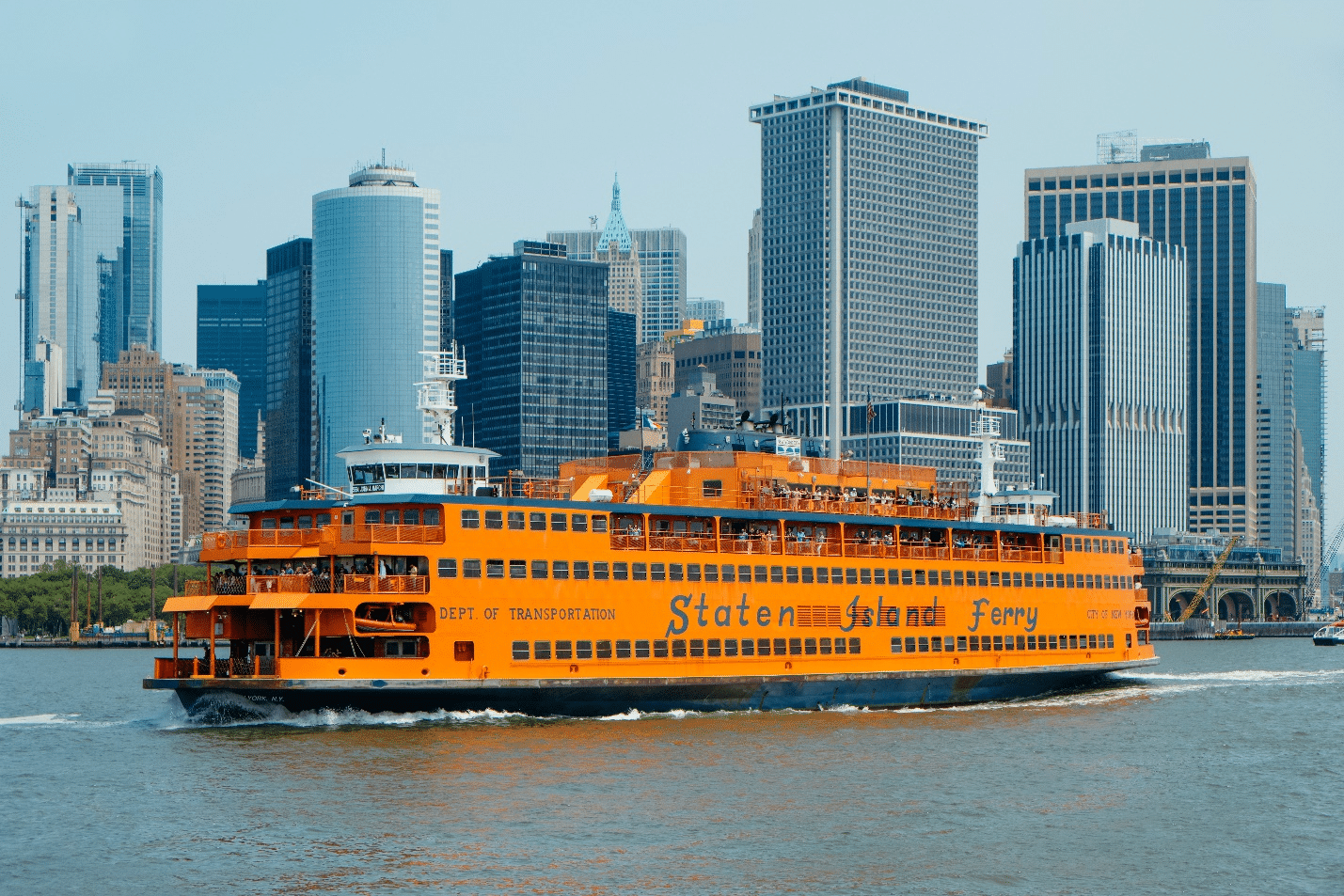 Staten Island Ferry seen during a New York City travel guide