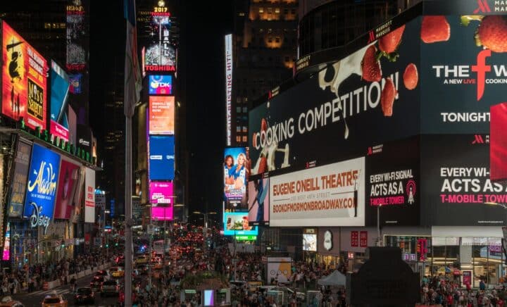 A crowded Times Square