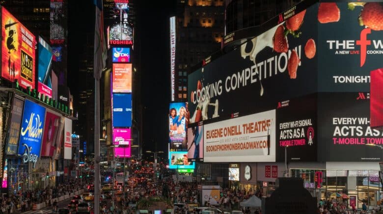 A crowded Times Square