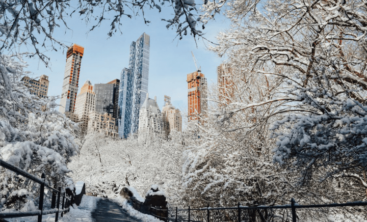 A snow-covered Central Park.