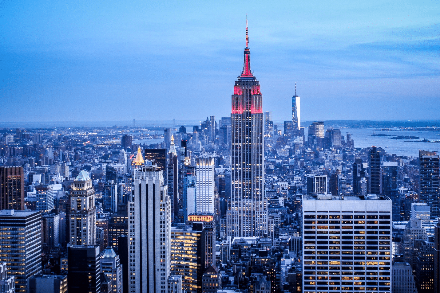 Buildings seen from afar during a small group tour in New York City