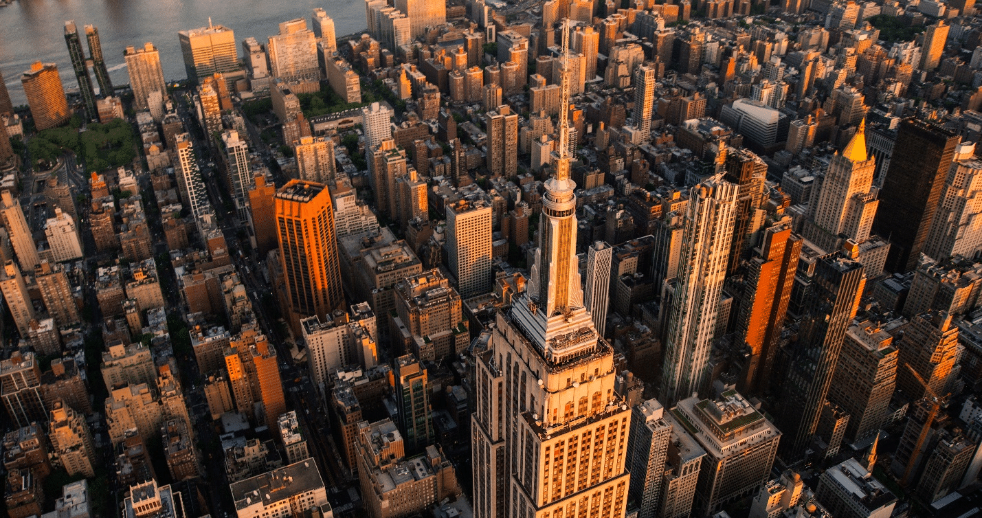 Aerial view of NYC seen during a one-day sightseeing tour