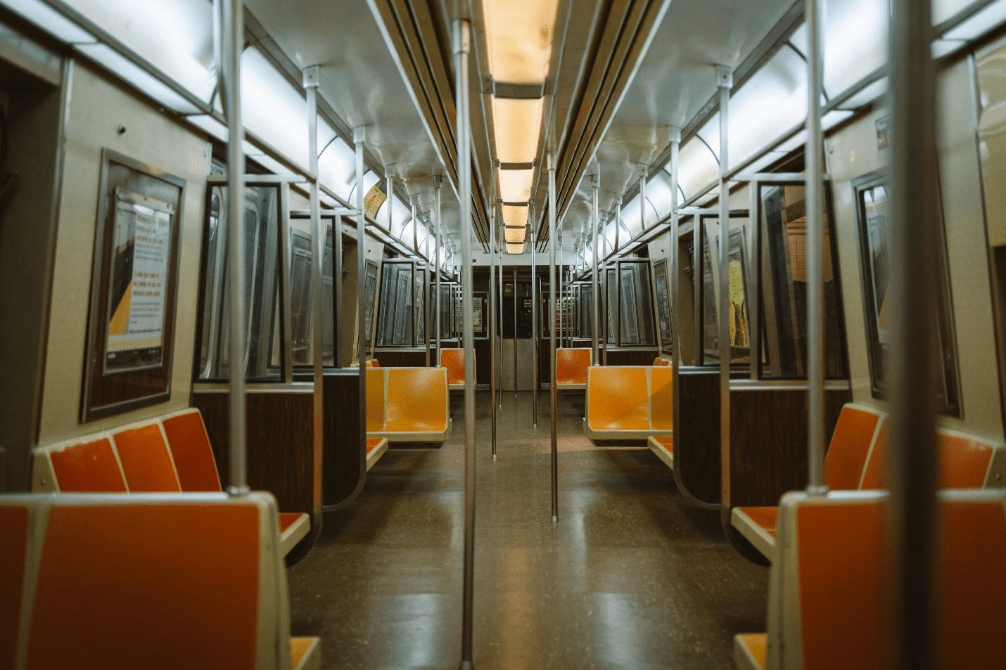 An empty train seen during a New York City travel guide