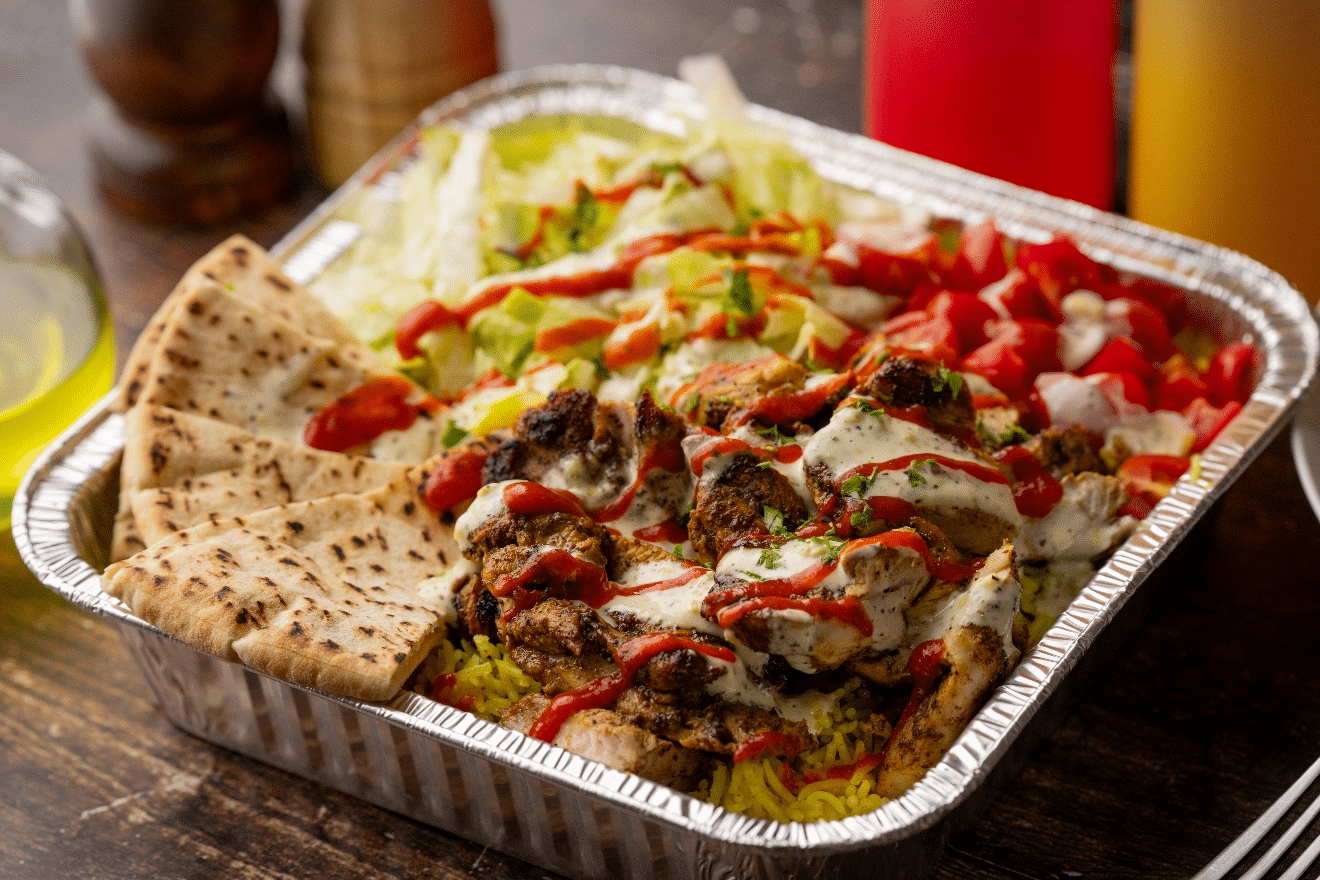 A Halal Guys food platter