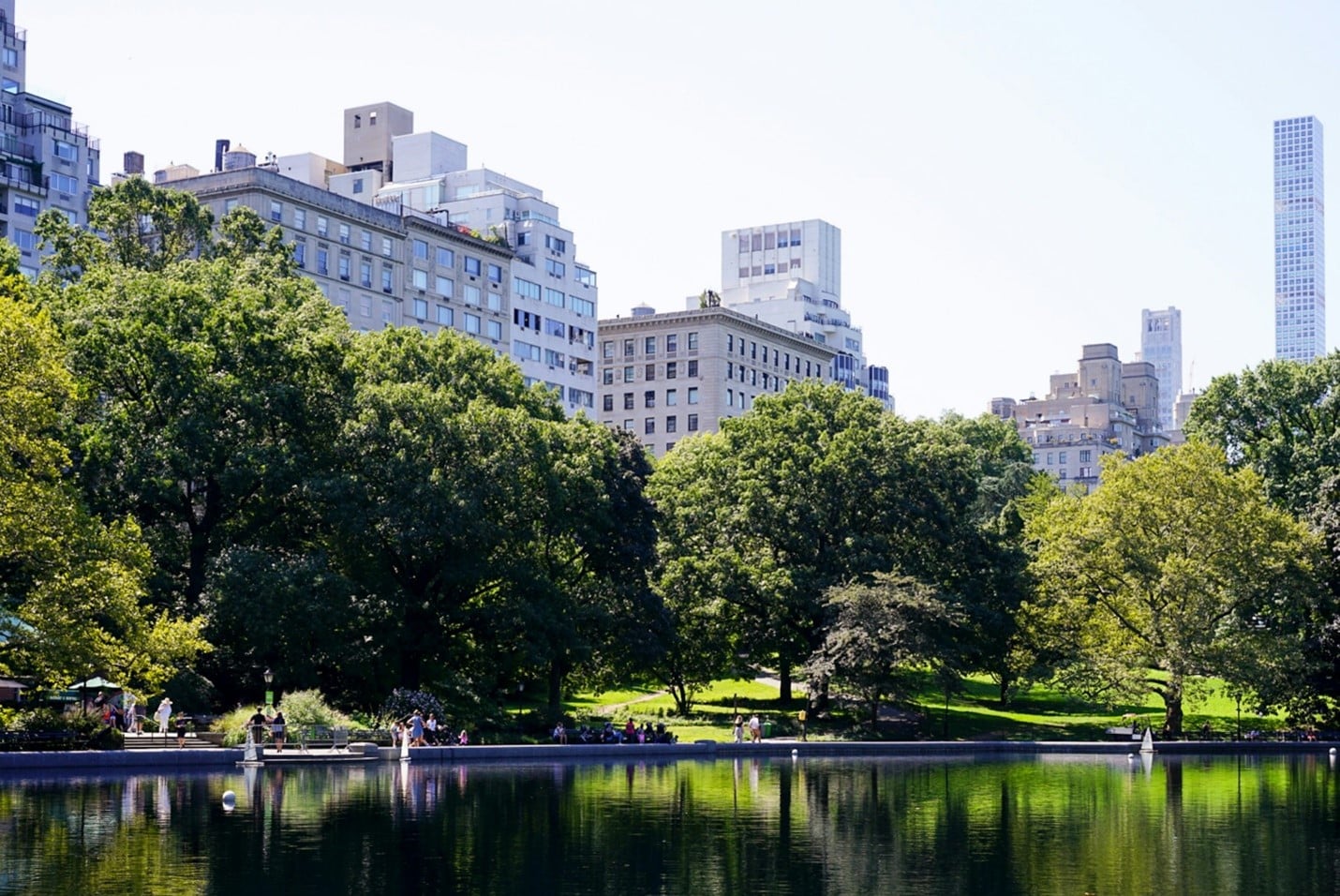 A park with buildings in the back seen during a small group tour in New York City