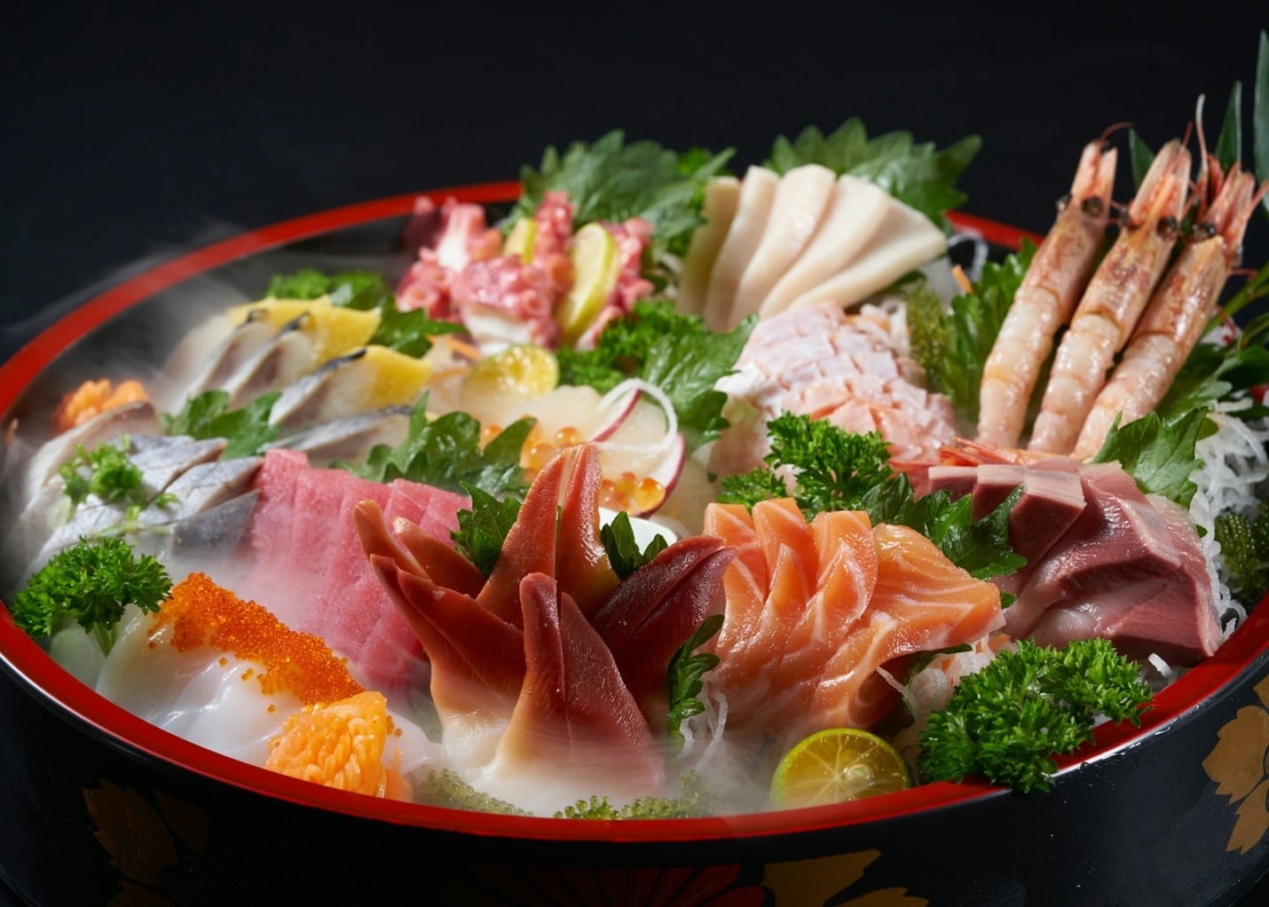 A platter of sashimi eaten during a city trip to New York