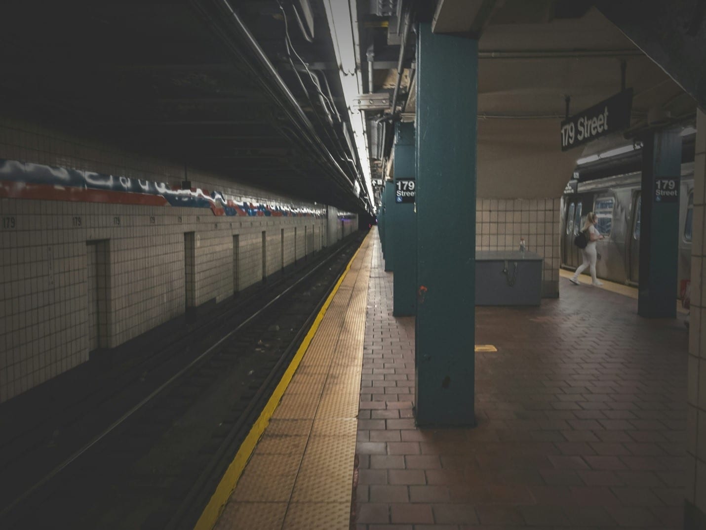 An empty subway station seen during a city trip to New York