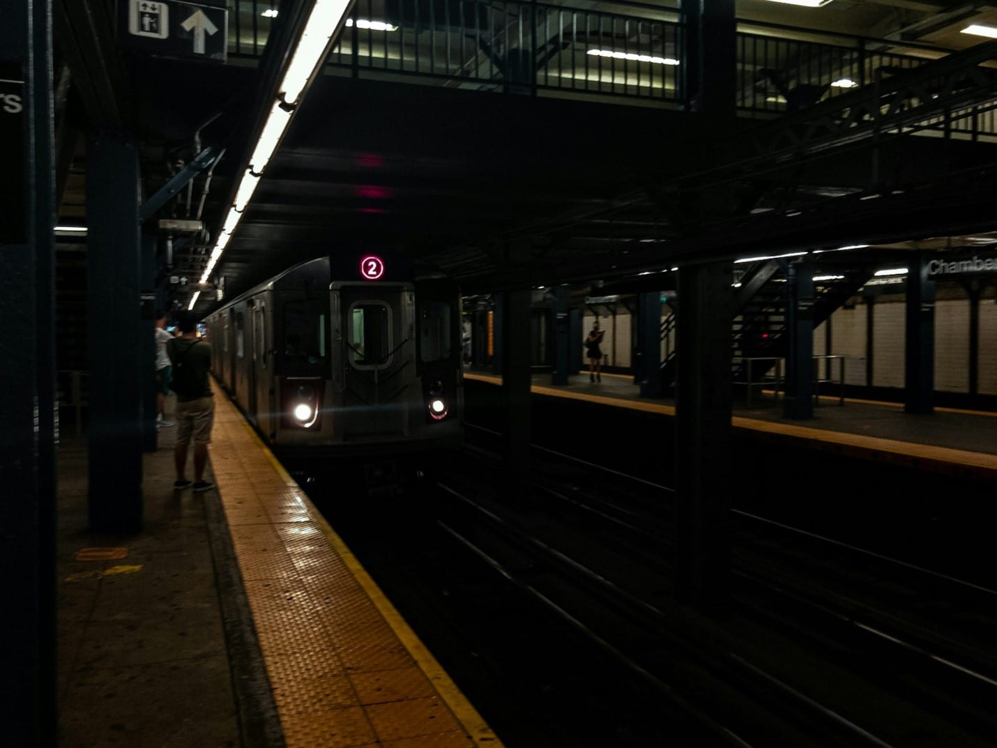 A train at a station in NYC seen during a small group tour in New York City