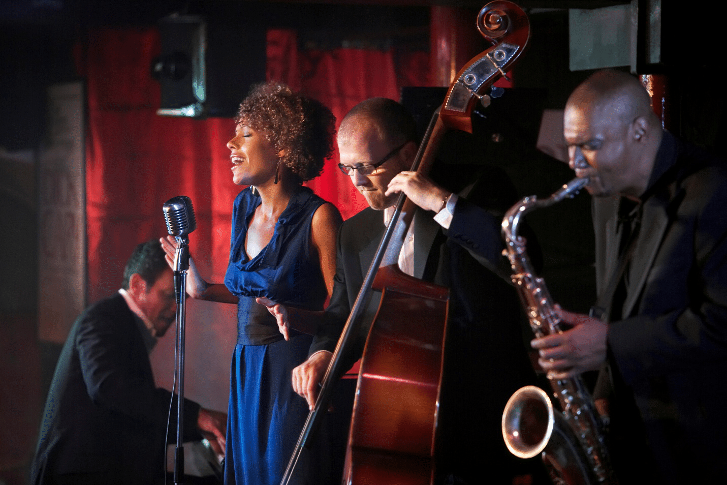 Musicians performing on stage