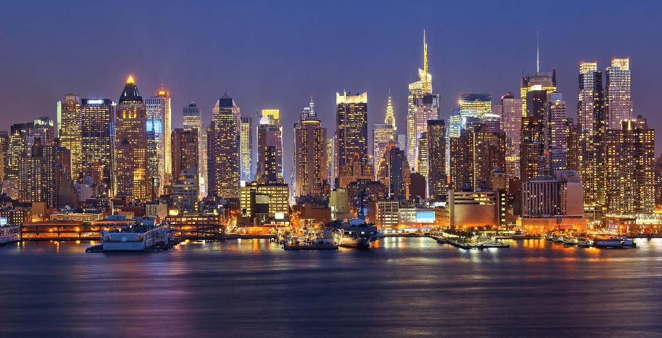 NYC skyline at night