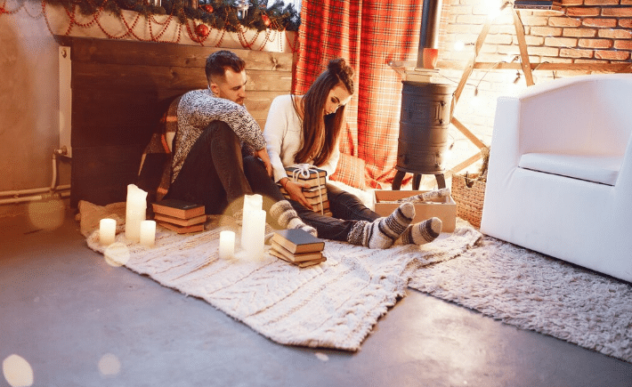 Couple Sitting In a Cozy Lounge