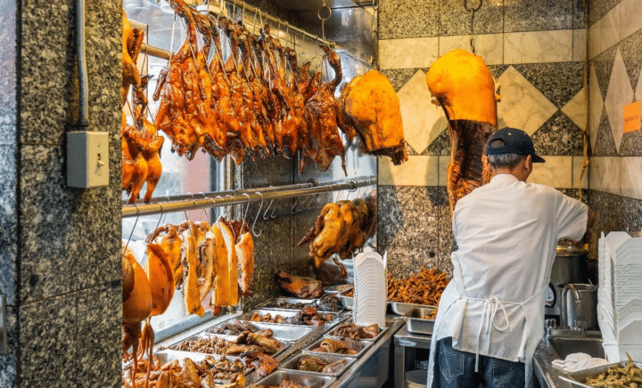 Peking Duck stall in NYC