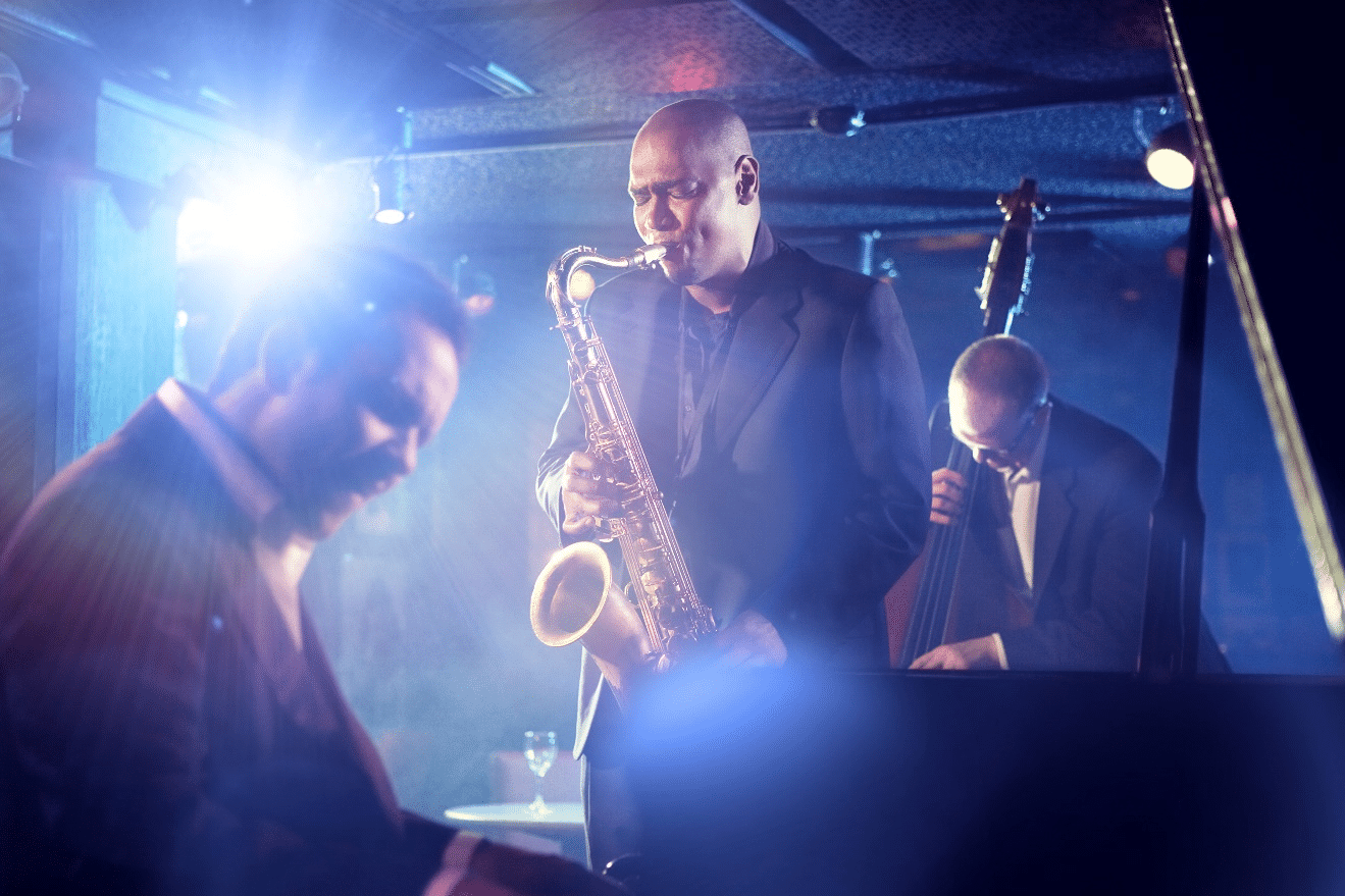 Musicians playing live jazz