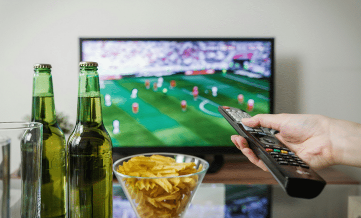 Person Watching Super Bowl