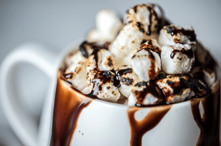 Hot Chocolate in a Cup With Marshmallows