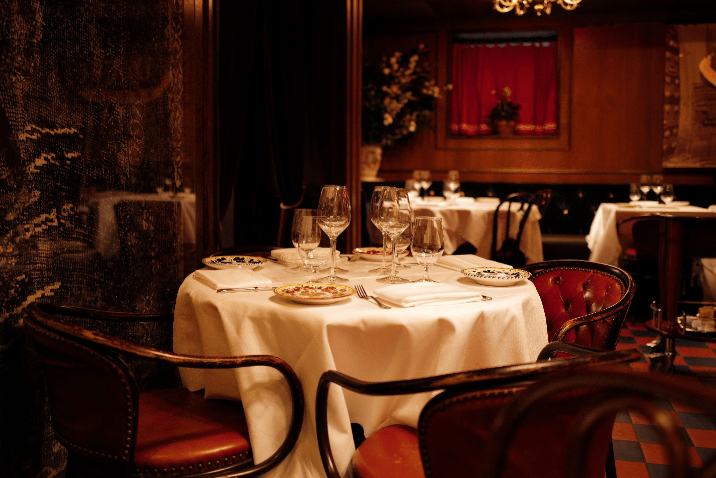 The interior of a fine dining Italian restaurant
