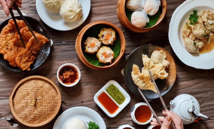 A variety of foods seen during a New York City travel guide