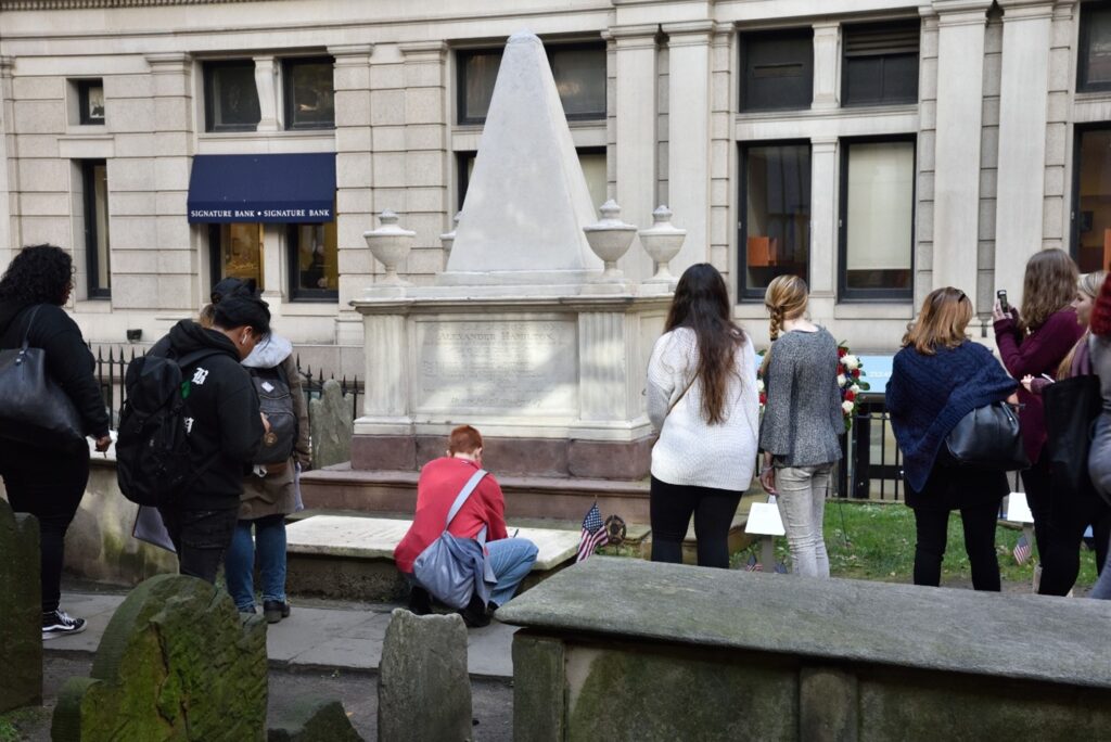 Alexander Hamilton’s grave at Trinity Church Cemetery in New York City.