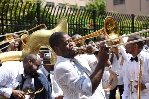 A group of musicians in Harlem.