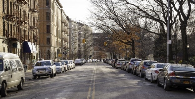 An empty street in Harlem.
