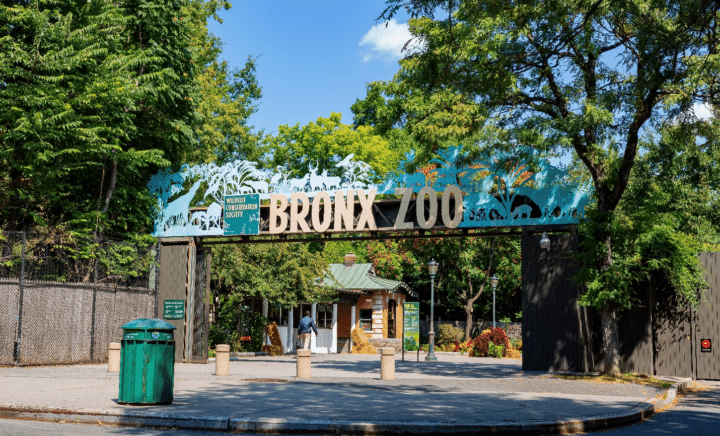 Entrance for Bronx Zoo seen duringaNew York City travel guide