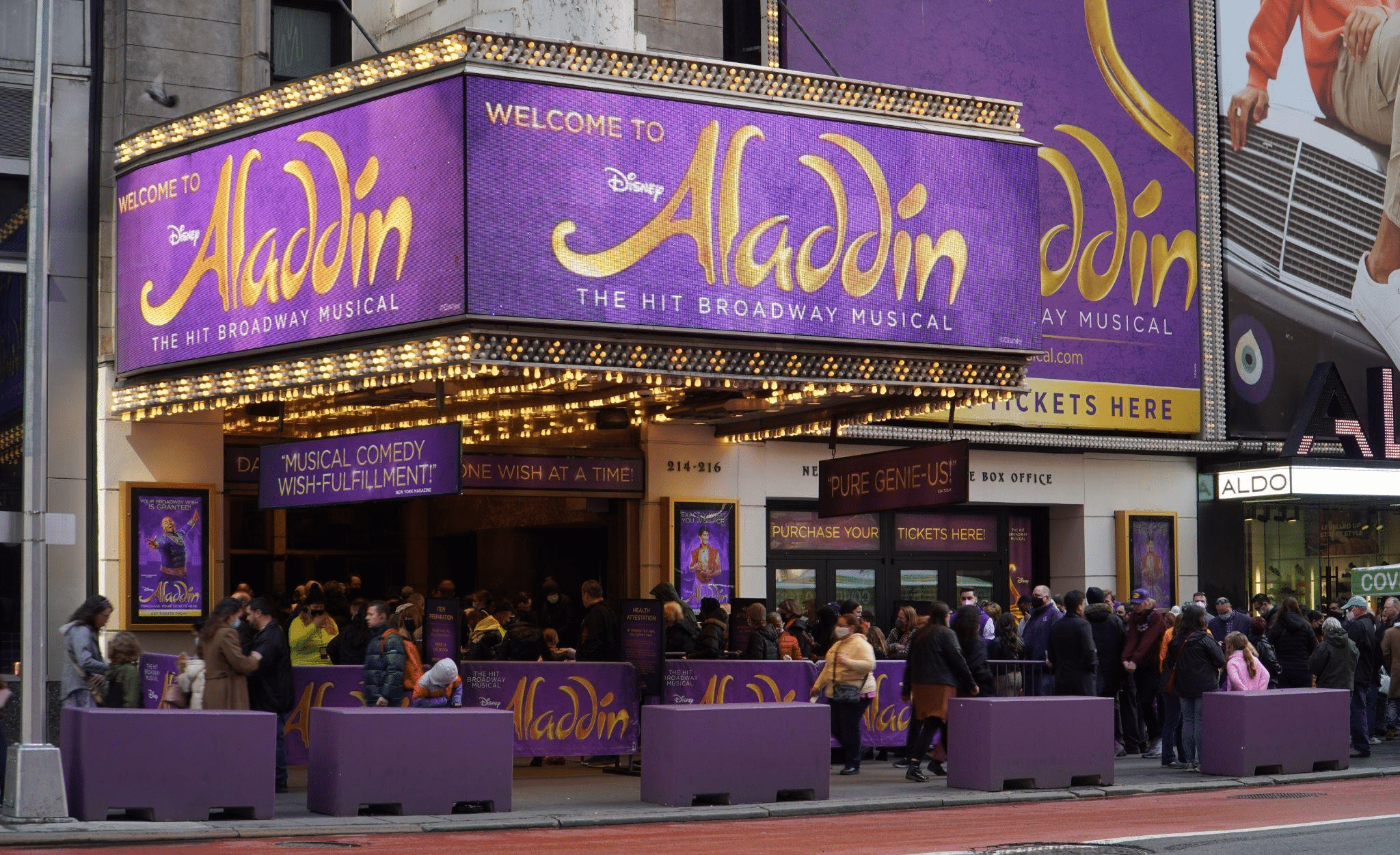 The Aladdin Broadway marquee.