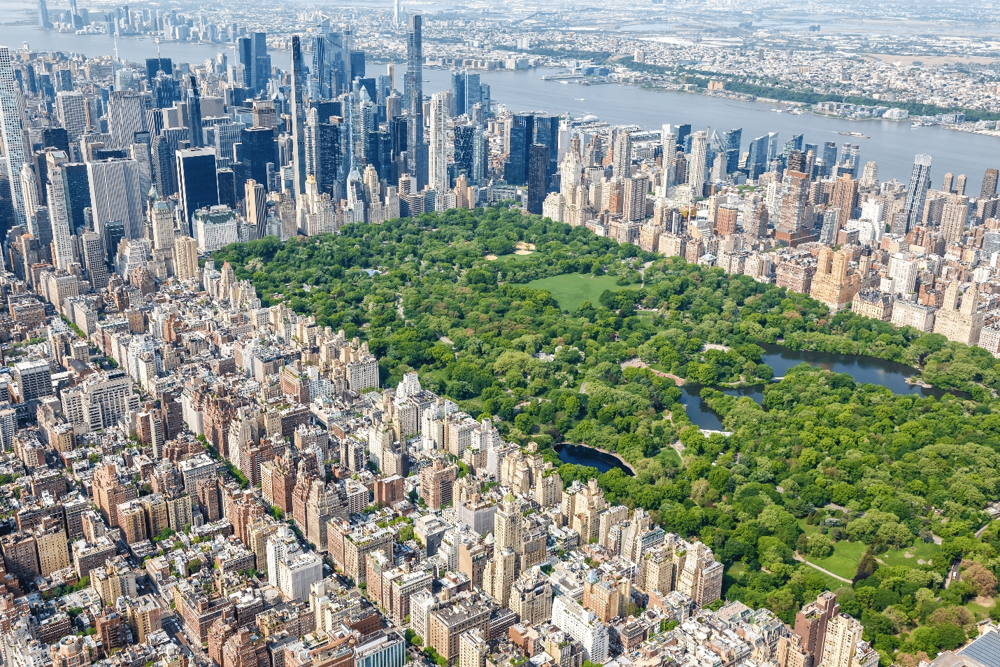 Central Park seen from above during New York City travel guide