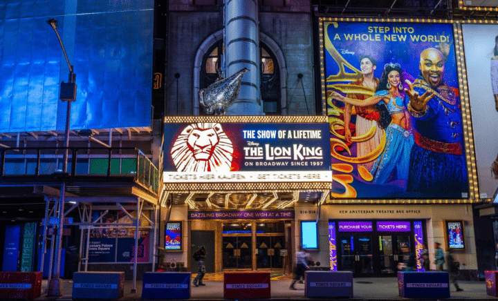 The Lion King and Aladdin Broadway musicals.