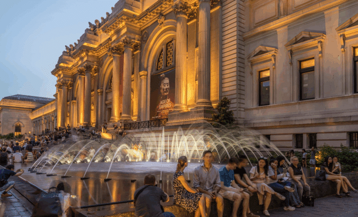 People at the Metropolitan Museum of Art during Museum Mile Festival