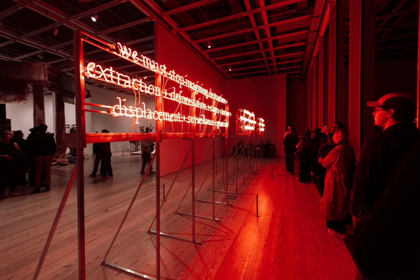 Visitors gathered at the Whitney Museum in NYC.